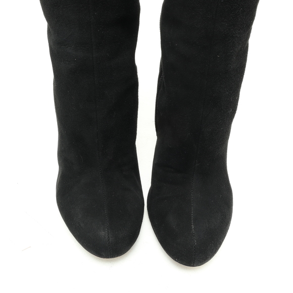 Valentino Bowtie Back Suede Leather OTK Over the Knee Boots Women EU 36.5 Black - Picture 10 of 13